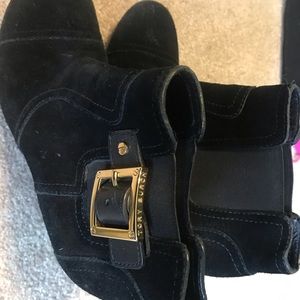 Like NEW Tory Burch black suede ankle boots 7.5